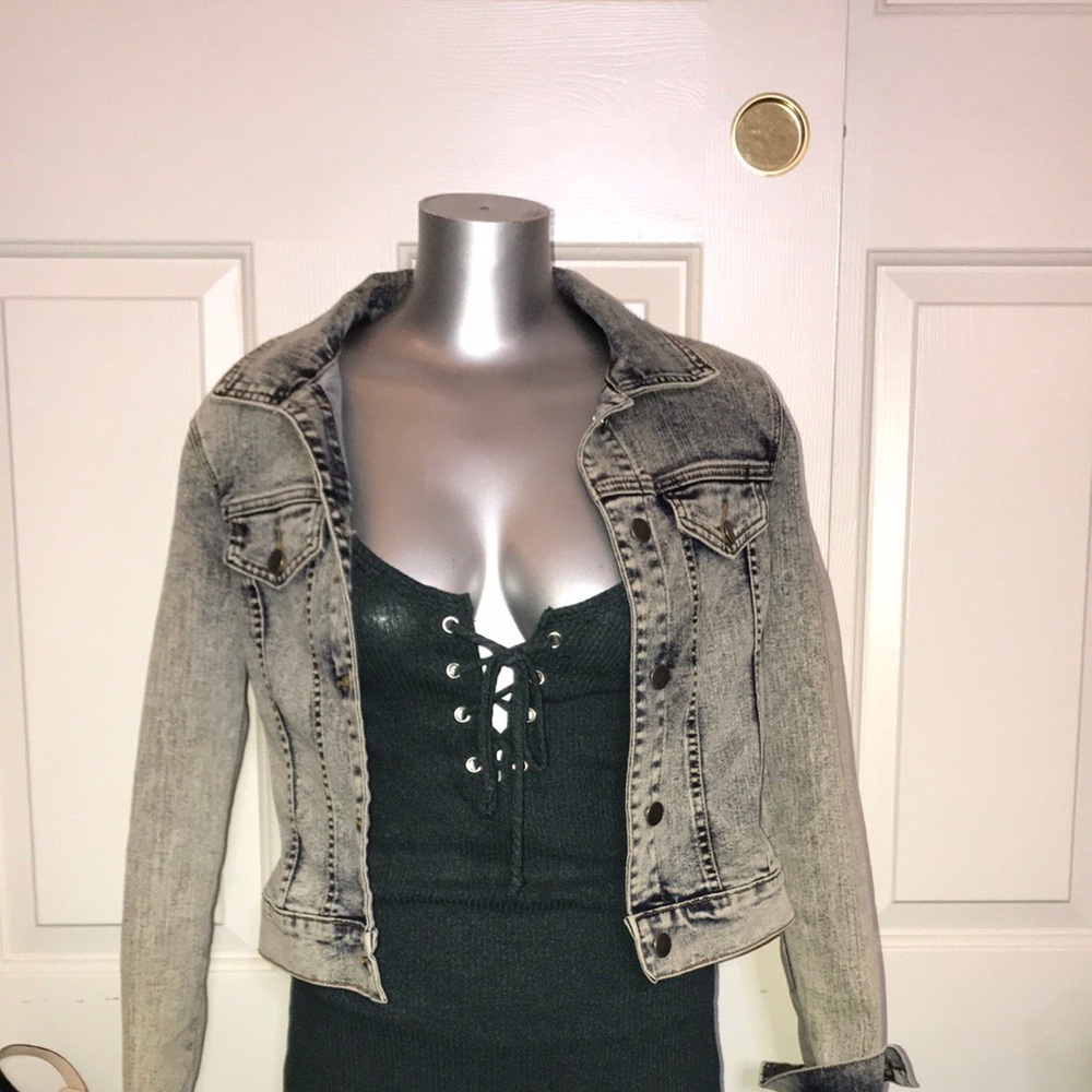 Denim acid wash jacket